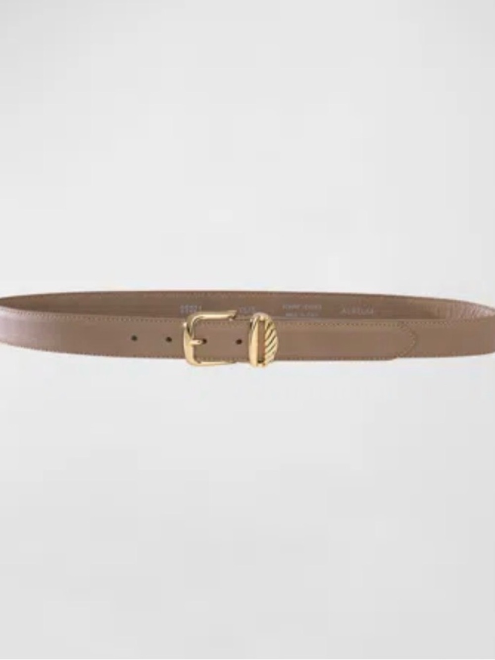 M/L Aureum Collective No. 3 French Rope Buckled Leather Belt in Taupe Gold NWOT